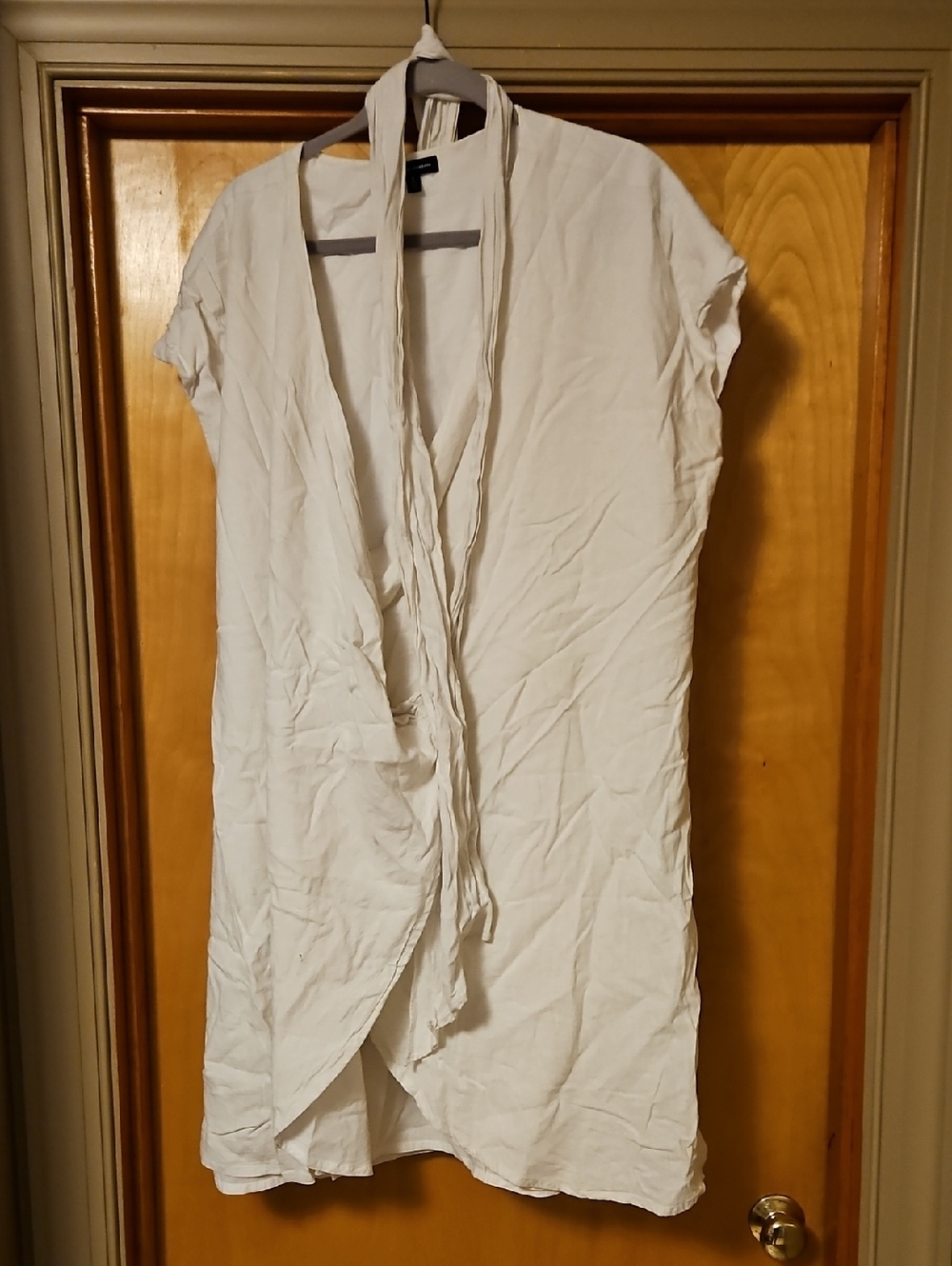 Tulip Hem Linen Blend Wrap Dress